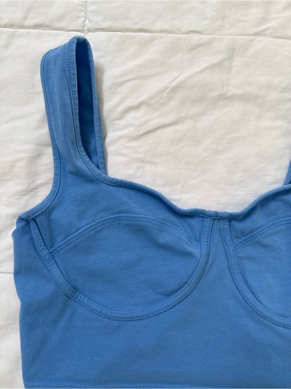 Small periwinkle blue Bralette Crop Top - coordinated set available - Picture 5 of 11